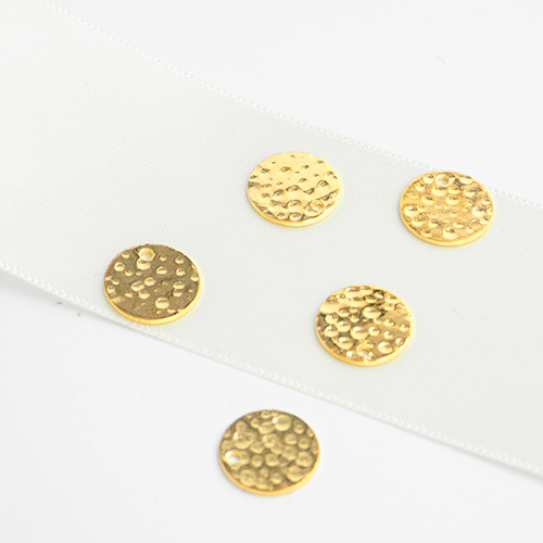 水玉柄コインパーツ<br><値下げ♥><br>12㎜ ・gold<br>5/10EA