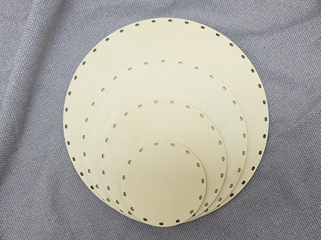 藤工芸用具 - 白樺プレート円形 4種