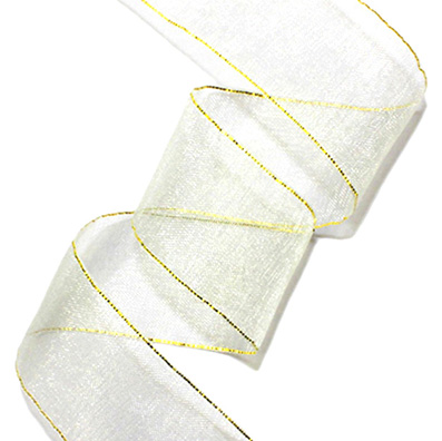 リボン通販RIBEL】 金糸オーガンジーリボン24色 幅16/26mm 【激安