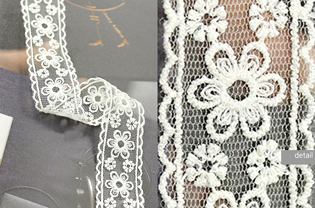 花柄刺繍レース 5色 幅25㎜ 長さ9M